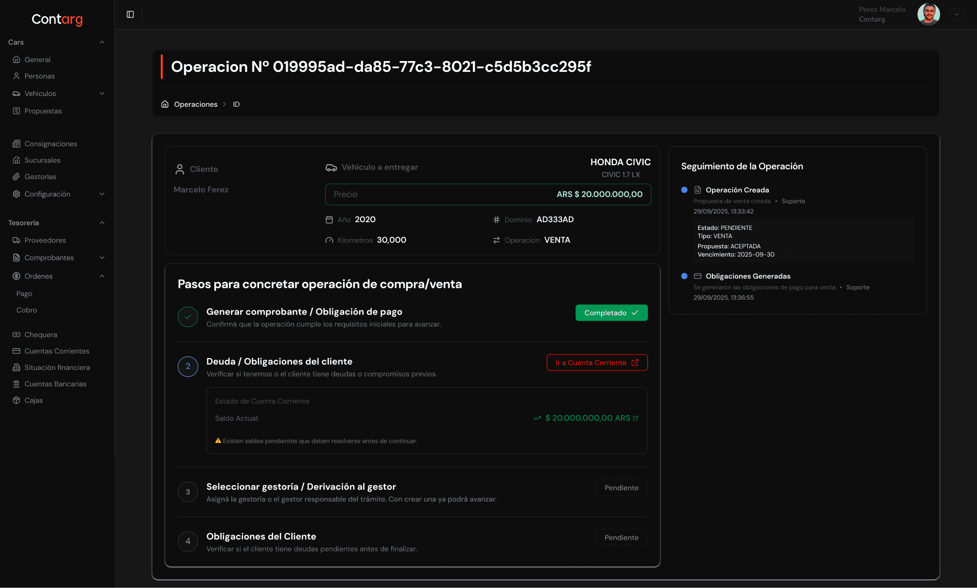 Mejoras en Contarg App - Tesoreria